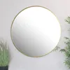 Spiegel 80x80cm rund wandmontiert mit Metallrahmen gold | Produktbild-Vorschau 1