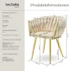 tectake® Set jídelní židle Astano čalouněná, se sametovým Náhled obrázku produktu 5