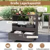 COSTWAY Wózek grillowy Outdoor, stół grillowy z polyratanu, Podgląd zdjęcia produktu 5