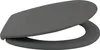 A gray toilet seat and lid are shown in a studio setting against a white background. Anteprima dell’immagine prodotto