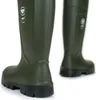 A pair of green and black rubber boots shown from the back. Produktbild-Vorschau