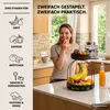 eluno 2-stöckige Obstetagere mit Bananenhalter, Brotkorb, Produktbild-Vorschau 2