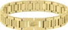A gold-colored bracelet with a clasp featuring the Lacoste logo. Voir les images du produit