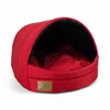 A red dog bed with a black interior, shown on a white background. Anteprima dell’immagine prodotto