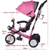 SPIELWERK® Tricycle 4en1 avec barre de poussée rose 10 à 36 Voir les images du produit 2