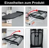 Collage of images showing a wall-mounted ironing board in different states of use and folded. Produktbild-Vorschau