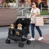 COSTWAY Hundewagen Doppel, Hundebuggy faltbar für 2 Produktbild-Vorschau 3
