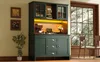 Hoher Küchenschrank Grün 120x40x179cm – Küchenvitrine mit Produktbild-Vorschau 6