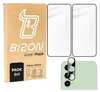 A product package for screen protectors and camera glass for a Samsung Galaxy S24 FE, shown with the product packaging and the items themselves. Produktbild-Vorschau
