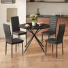 BEALIFE Eettafel van rundsleder, 100 cm diameter, met 4 Productafbeelding-voorbeeld 7