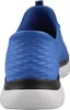 Auf dem Bild ist ein blauer Freizeitschuh abgebildet der von der Seite betrachtet wird. Der Schuh hat ein sportliches Design und ist mit einer hellen Sohle ausgestattet. Náhľad obrázku produktu