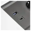 Tischsteckdose / Schreibtischsteckdose / Einbausteckdose / 2-fach / 1x USB A / 1x USB C / 1x HDMI / 1x RJ 45 Ethernet LAN / 1,5m Kabel / weiß Anteprima dell’immagine prodotto