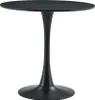 A black round dining table with a pedestal base. Produktbild-Vorschau
