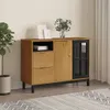 vidaXL Kredens ze szklanymi drzwiami FLAM 110x40x80 cm lite Podgląd zdjęcia produktu 1