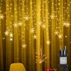 3,5m LED Schneeflocke Lichterkette Lichtervorhang Produktbild-Vorschau 1
