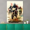 Abstrakt drei Biker Motocross Leinwandbild Wandbild Produktbild-Vorschau 2
