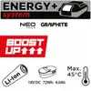 Marketing image for a GRAPHITE Energy+ system battery, showing its features and specifications. Produktbild-Vorschau