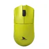 A bright yellow gaming mouse with a black scroll wheel and a black shark logo on a white background. Podgląd zdjęcia produktu