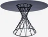 Table design ronde moderne noire en verre 120cm pour salon Voir les images du produit 3