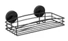 A black wire shower caddy with two suction cups for mounting. Produktbild-Vorschau