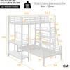 A diagram of a white metal bunk bed with dimensions labeled in centimeters. Produktbild-Vorschau