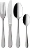 A set of four stainless steel cutlery items: a fork, a knife, a large spoon, and a small spoon, arranged vertically on a white background. Náhľad obrázku produktu