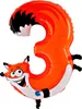 Riesenzahl Folienballon Animaloon 40"/102cm | #3 Fuchs Produktbild-Vorschau 1