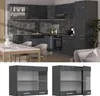 Szklana szafka kuchenna Vicco R-Line Czarny beton 80 cm, Podgląd zdjęcia produktu 2