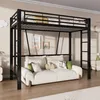 Łóżko piętrowe 90x200 cm z 2 schodkami, metalowe łóżko Podgląd zdjęcia produktu 4