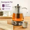 Teekanne Glas mit Edelstahl Siebeinsatz 1,3 L - Mit Produktbild-Vorschau 6