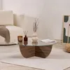 Glas-Couchtisch "Liya" 90 x 90 x 30 cm - Nussbaum Produktbild-Vorschau 3