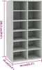 vidaXL Stojan na topánky betónový sivý 54x34x100,5 cm Náhľad obrázku produktu 6