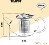 Wilmax Teekanne 1550 ml mit Edelstahlfilter Transparent aus Produktbild-Vorschau 4