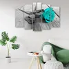 5-teiliges leinwandbild brücke rose blume türkis 100x70 cm Produktbild-Vorschau 3
