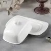 Wilmax Butterdose 19 cm Porzellan Weiß mit Edelstahlmesser Produktbild-Vorschau 5