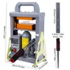 A product shot of a rosin press with dimensions and labels. Produktbild-Vorschau