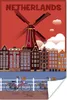 MuchoWow® Poster Amsterdam am Wasser auf einer Illustration Produktbild-Vorschau 1