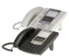 Two desk phones, one white and one black, are shown against a white background. Produktbild-Vorschau