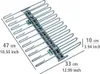 A metal clothes hanger rack with multiple bars for hanging pants, with dimensions indicated. Produktbild-Vorschau