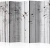 5-teiliger Doppelseitiger Vlies Paravent - Birds on Boards Produktbild-Vorschau 1