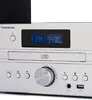 A close-up shot of the front panel of a Thomson micro stereo system. Voir les images du produit