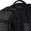 A close-up view of a black backpack with a gray abstract pattern. Produktbild-Vorschau