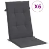 Hochlehner-Auflagen 6 Stk. Melange Anthrazit 120x50x4 cm Produktbild-Vorschau 1