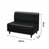 A black sofa with dimensions indicated by measurement lines and text. Anteprima dell’immagine prodotto
