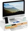Relaxdays Monitorständer, 2 Schubladen, PC Erhöhung für Produktbild-Vorschau 1