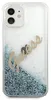 Guess Apple iPhone 12 Mini Blau Glitter Vintage Script Produktbild-Vorschau 3