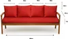 Gartenkissen Set Rot – 180x50 + 4x50x56 cm Gartenkissen für Produktbild-Vorschau 3
