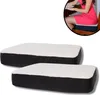 Two seat cushions are shown in the foreground, with a circular inset image of a woman sitting on a chair with a seat cushion in the background. Produktbild-Vorschau