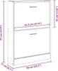 A diagram of a white shoe cabinet with dimensions indicated. Podgląd zdjęcia produktu