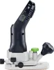 A close-up, side view of a Festool cordless edge router on a white background. Podgląd zdjęcia produktu
